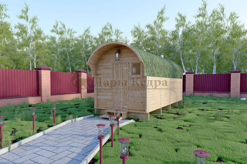 Баня-бочка буханка из кедра 6 метров